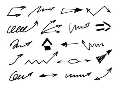 Elle çizilmiş oklar, sunum için elementler