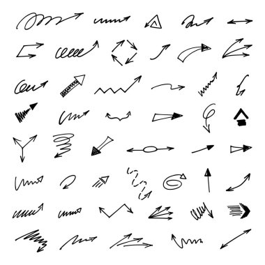 Elle çizilmiş oklar, sunum için elementler