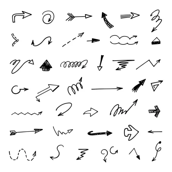 Elle çizilmiş oklar, sunum için elementler