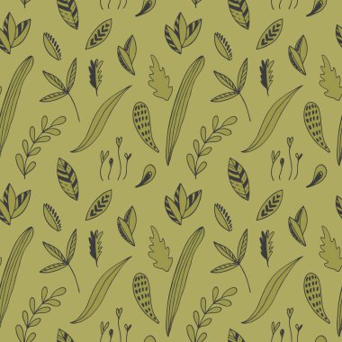 Yeşil yaprakların kusursuz dokusu, yeşillik deseni, doğal soyut arkaplan, botanik kompozisyonu, duvar kağıdı.