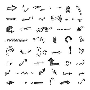  Elle çizilmiş oklar, sunum için elementler