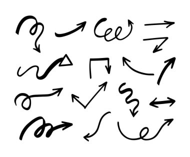 Elle çizilmiş oklar, sunum için elementler