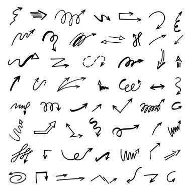 Elle çizilmiş oklar, sunum için elementler