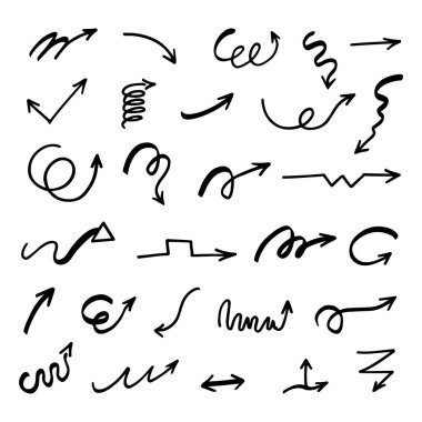 Elle çizilmiş oklar, sunum için elementler