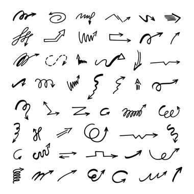 Elle çizilmiş oklar, sunum için elementler