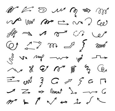 Elle çizilmiş oklar, sunum için elementler