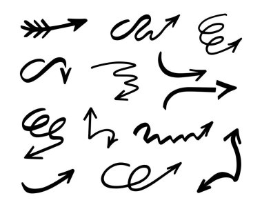 Elle çizilmiş oklar, sunum için elementler