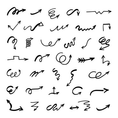 Elle çizilmiş oklar, sunum için elementler