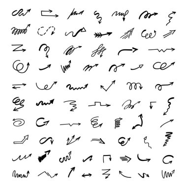 Elle çizilmiş oklar, sunum için elementler