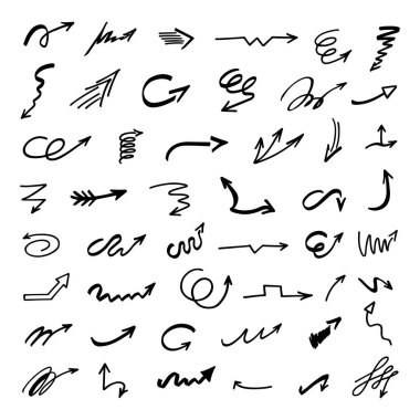 Elle çizilmiş oklar, sunum için elementler