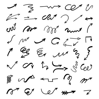 Elle çizilmiş oklar, sunum için elementler