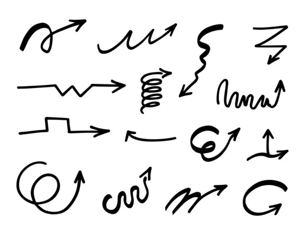 Conjunto Vectorial Flechas Dibujadas Mano Elementos Para Presentación — Archivo Imágenes Vectoriales