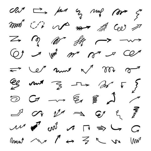 Elle çizilmiş oklar, sunum için elementler