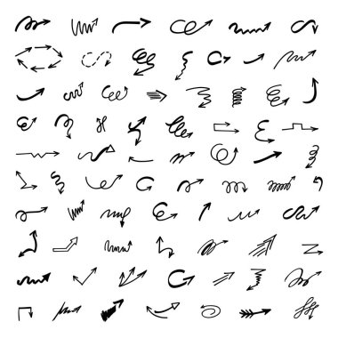 Elle çizilmiş oklar, sunum için elementler