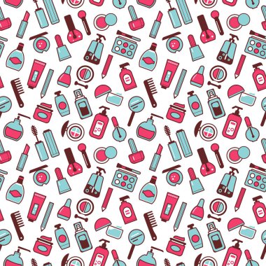 Kozmetik simgelerinden kusursuz doku, güzellik deseni, soyut arkaplan, duvar kağıdı