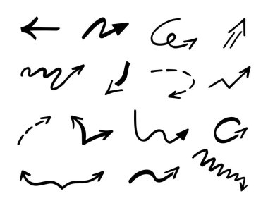  Elle çizilmiş oklar, sunum için elementler