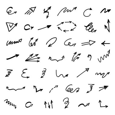 Elle çizilmiş oklar, sunum için elementler