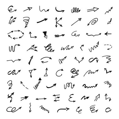 Elle çizilmiş oklar, sunum için elementler