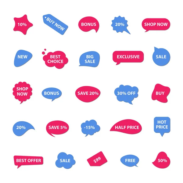 Vector Stickers Prijskaartje Banner Label Coupon Verkoop Aanbiedingen Promoties Vector — Stockvector