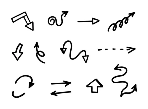 Векторный Набор Ручных Стрелок Элементы Представления — стоковый вектор
