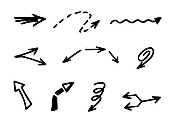 手绘箭头的矢量集 表述要点 — 图库矢量图片