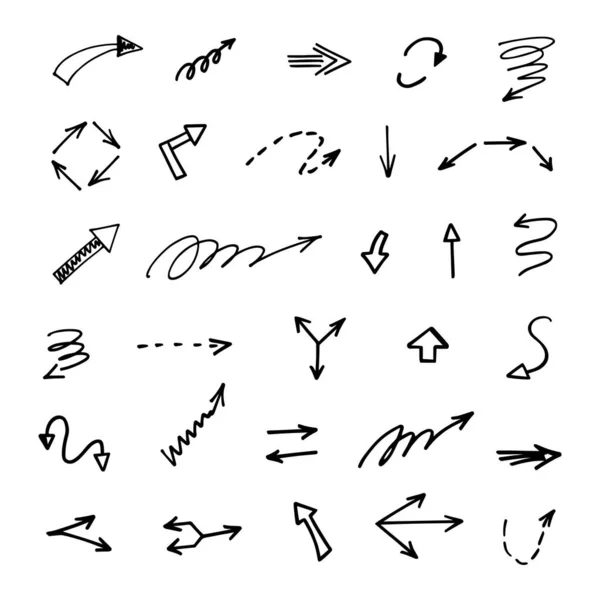 Vector Set Hand Drawn Arrows Elements Presentation — Image vectorielle