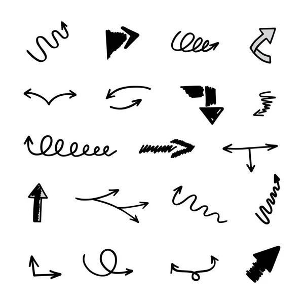 Vector Set Hand Drawn Arrows Elements Presentation — Image vectorielle