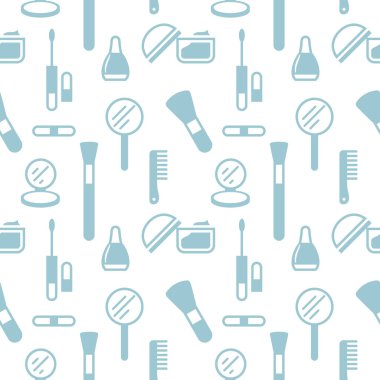 Kozmetik simgelerinin kusursuz dokusu, desen, soyut arkaplan, duvar kağıdı