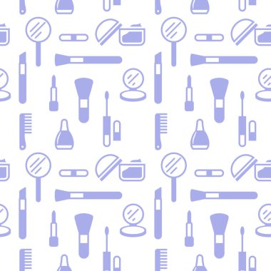 Kozmetik simgelerinin kusursuz dokusu, desen, soyut arkaplan, duvar kağıdı 