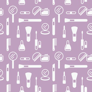 Kozmetik simgelerinin kusursuz dokusu, desen, soyut arkaplan, duvar kağıdı 