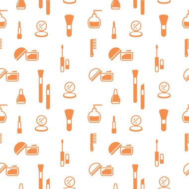 Kozmetik simgelerinin kusursuz dokusu, desen, soyut arkaplan, duvar kağıdı 