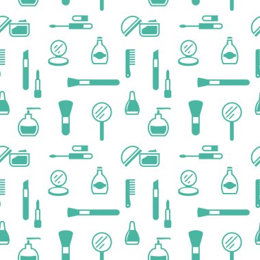 Kozmetik simgelerinin kusursuz dokusu, desen, soyut arkaplan, duvar kağıdı