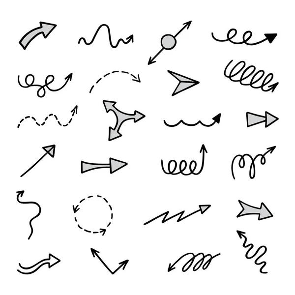 Vector Set Hand Drawn Arrows Elements Presentation — Image vectorielle