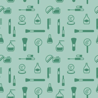 Kozmetik simgelerinin kusursuz dokusu, desen, soyut arkaplan, duvar kağıdı