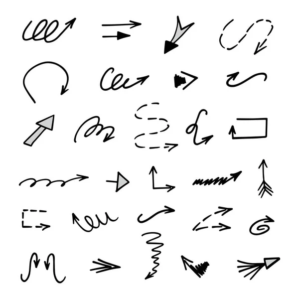 Vector Set Hand Drawn Arrows Elements Presentation — Archivo Imágenes Vectoriales