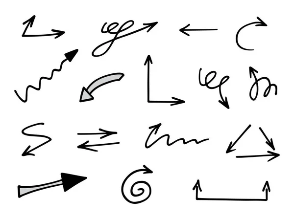 Vector Set Hand Drawn Arrows Elements Presentation — Image vectorielle
