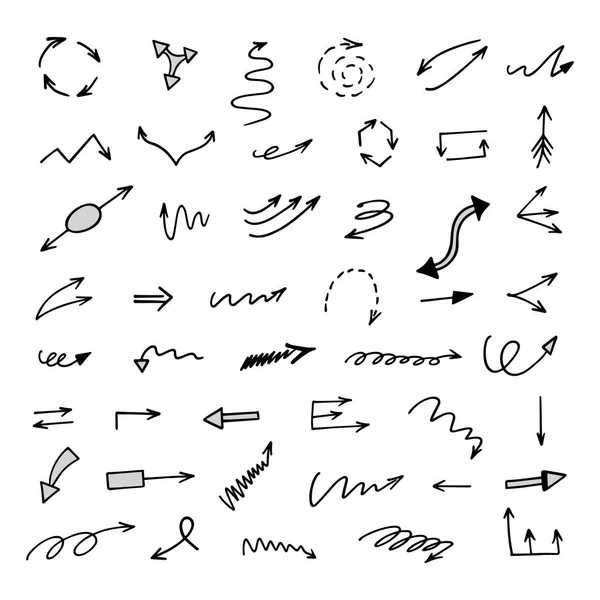 El çizilmiş ok vektör kümesi, sunum için elementler