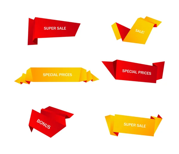 Pegatinas Vectores Etiqueta Precio Banner Etiqueta Venta Cupones Ofertas Promociones — Vector de stock