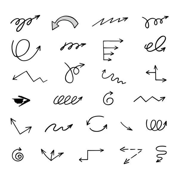 Vector Set Hand Drawn Arrows Elements Presentation — Vector de stock