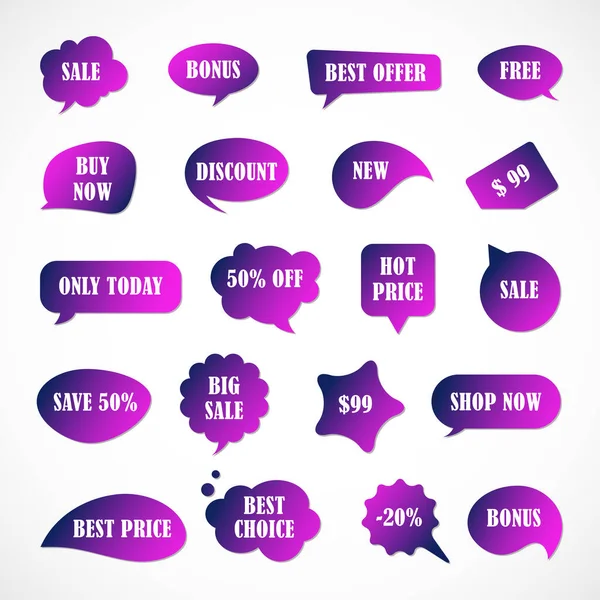 Vector Stickers Price Tag Banner Label Coupon Sale Offers Promotions — стоковый вектор
