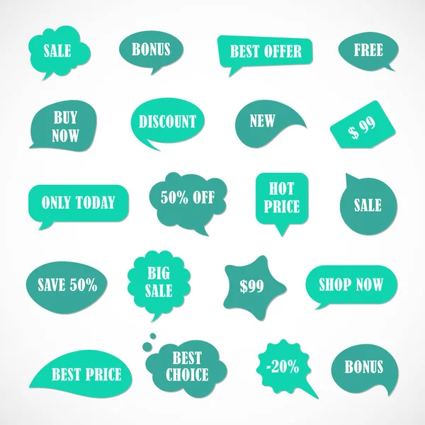 Vektör etiketleri, fiyat etiketleri, afişler, etiketler. Kupon satışı, teklifler ve promosyon vektör şablonu. Dükkan fiyatı etiketi, perakende, ticaret, iş