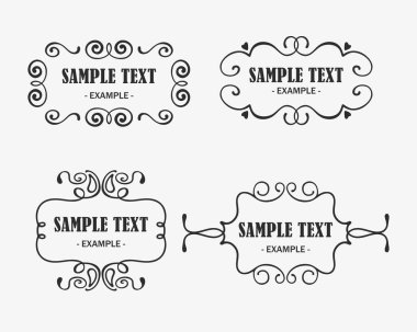 Vintage çerçeve, tasarım elemanları, vektör kümesi