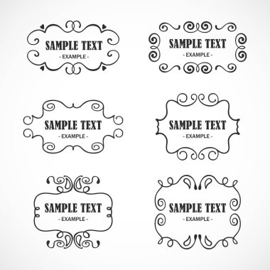 Vintage çerçeve, tasarım elemanları, vektör kümesi