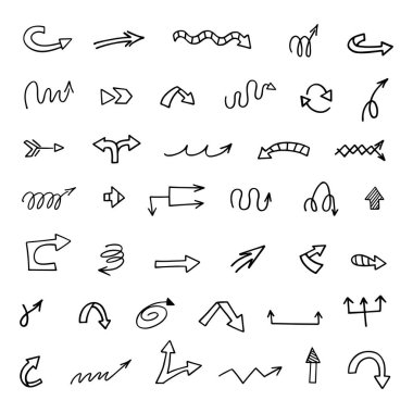 El çizilmiş ok vektör kümesi, sunum için elementler