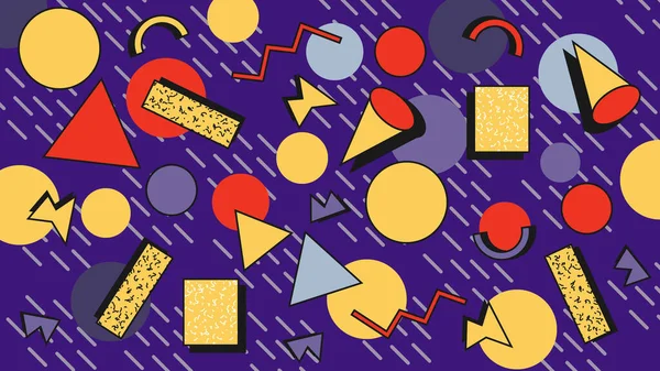 90 'ların 80' li yıllarının Retro Illustration Deseni