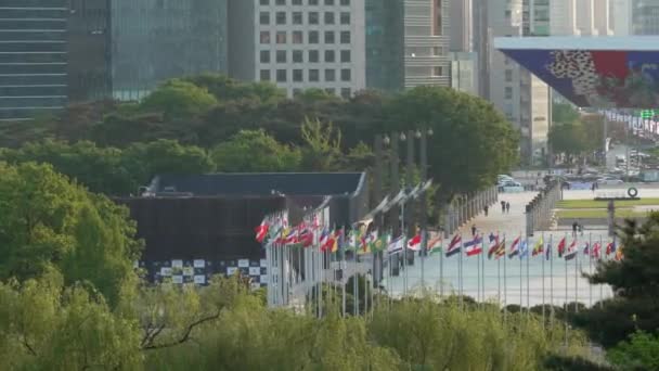 Seul Coreia Sul Maio 2022 60Fps Vídeo Das Bandeiras Acenando — Vídeo de Stock