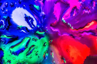 Suda yağ damlacıkları soyut resim