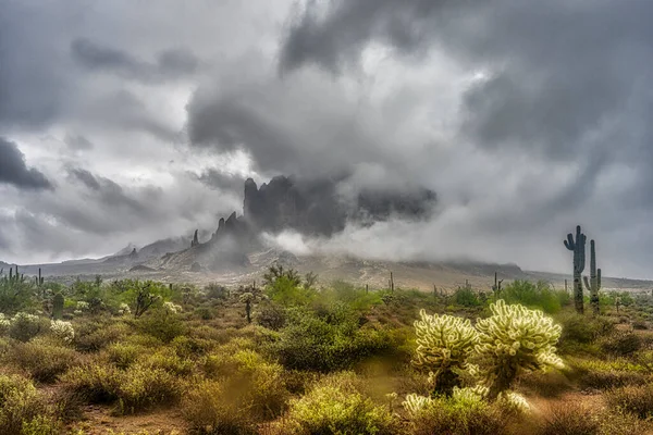 Der Berg Des Aberglaubens Der Sonora Wüste Bei Phoenix Arizona — Stockfoto