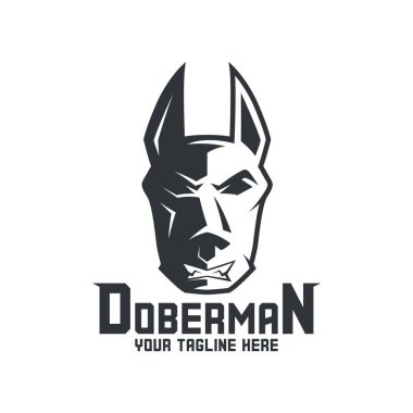 Logo dobermanı. Markan için öfkeli köpek tasarımı.