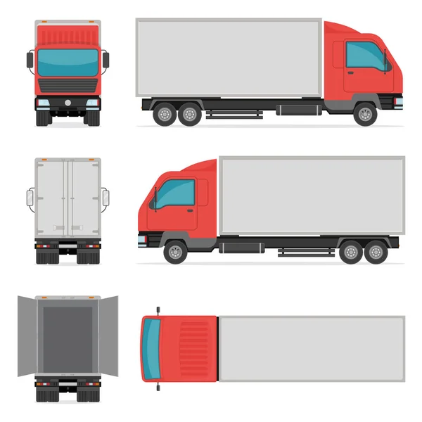 Camião de entrega. Modelo de caminhão para marca de carro e publicidade. — Vetor de Stock